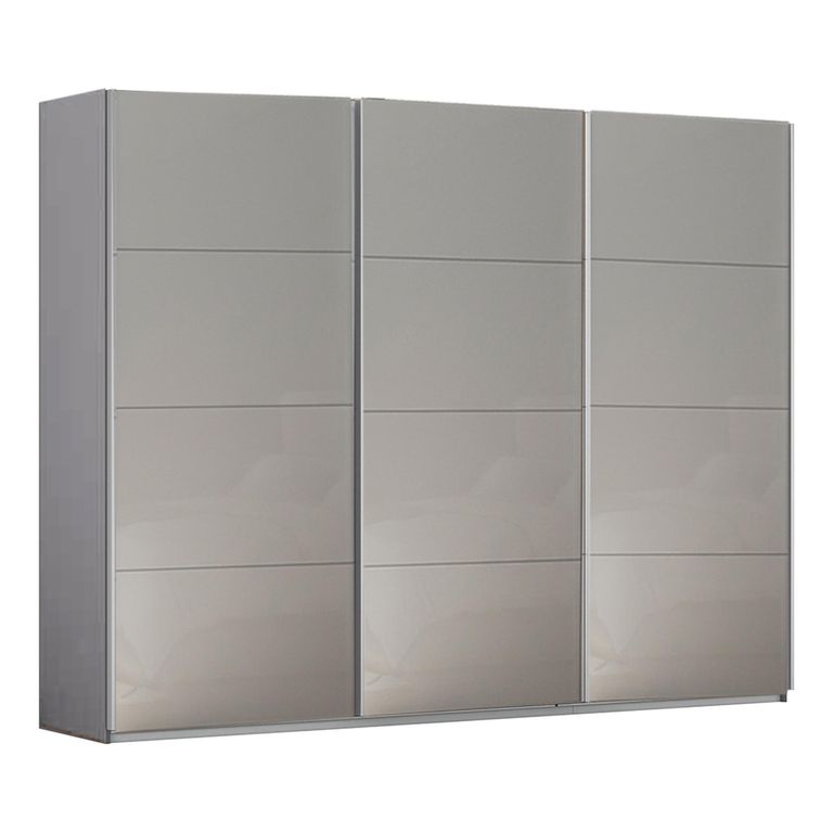 Kulmbach Sliding Wardrobe - 271cm - 3 Door - Silk Grey & Grey High Gloss
