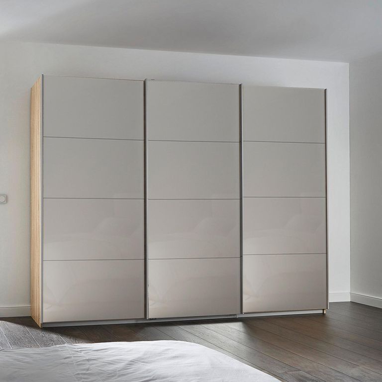 Kulmbach Sliding Wardrobe - 271cm - 3 Door - Sonoma Oak & Grey High Gloss