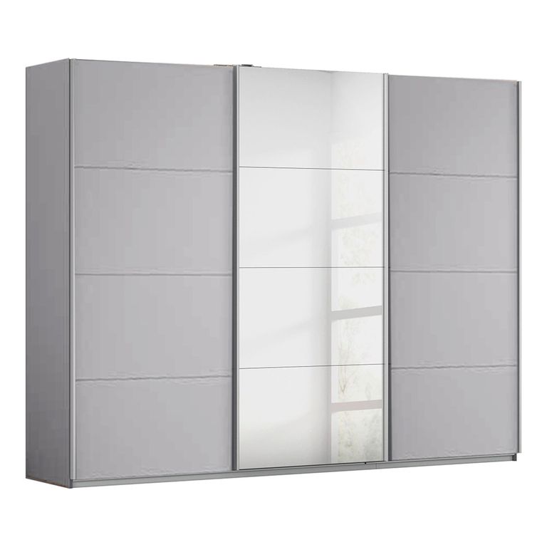 Kulmbach Sliding Mirror Wardrobe - 271cm - 3 Door - Silk Grey