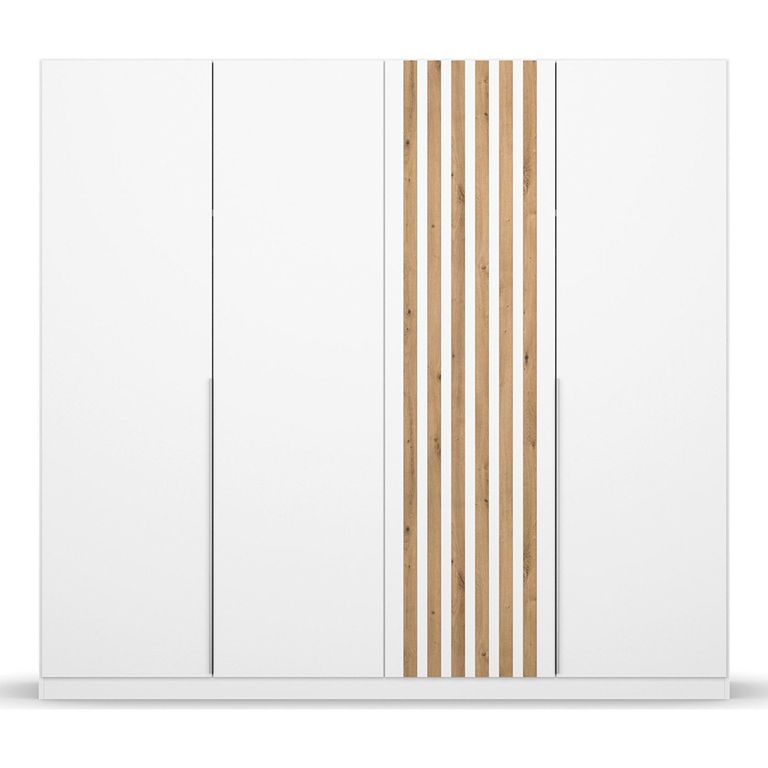 Rauch Lamella 226cm 4 Door Wardrobe - Alpine White and Artisan Oak