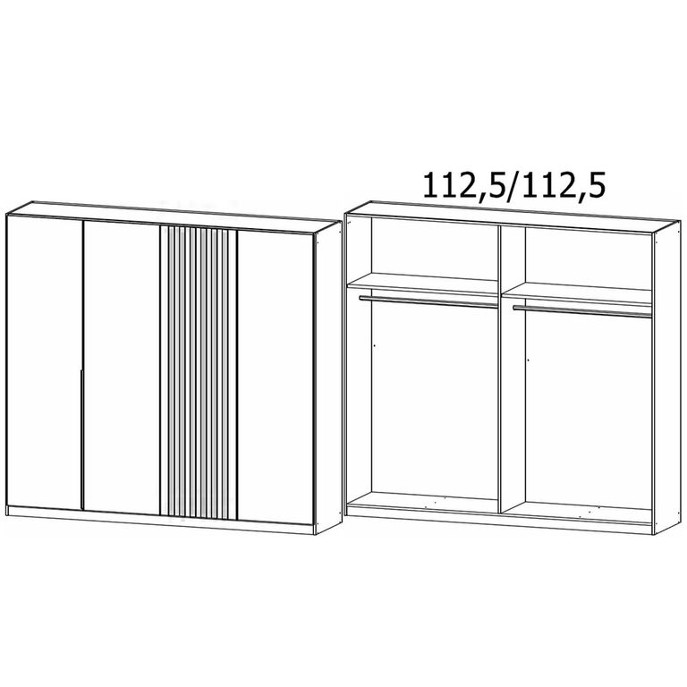 Rauch Lamella 226cm 4 Door Wardrobe - Alpine White and Artisan Oak