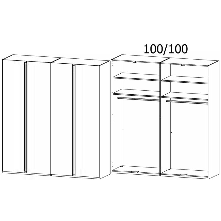 Rauch Luana 201cm 4 Door Wardrobe - Graphite and Atlantic Dark Oak