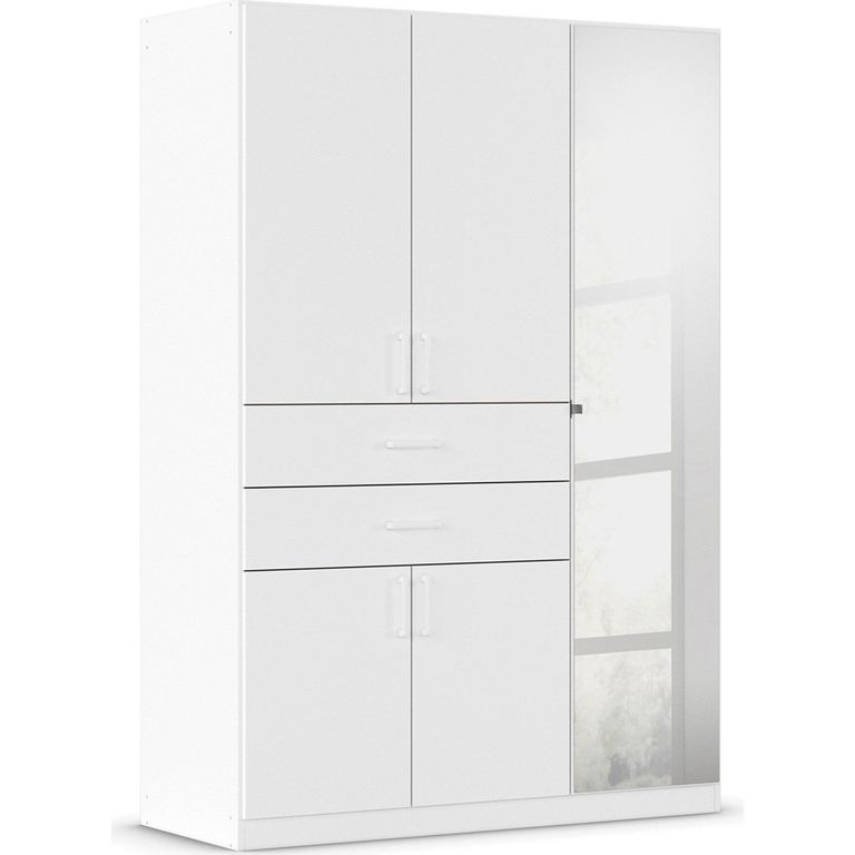 Maika Wardrobe - 136cm - 5 Door - Combi - H197cm - Alpine White
