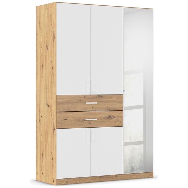 Maika Wardrobe - 136cm - 5 Door - Combi - H210cm - Artisan Oak & Alpine White