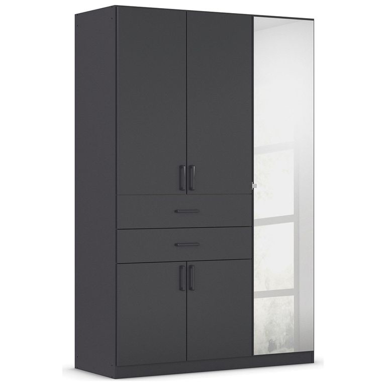 Maika Wardrobe - 136cm - 5 Door - Combi - H210cm - Metallic Dark Grey