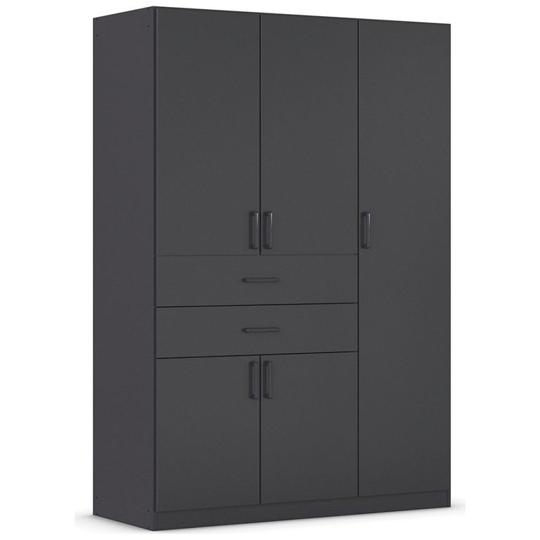 Rauch Maika 136cm 5 Door Wardrobe - H 197cm - Metallic Dark Grey