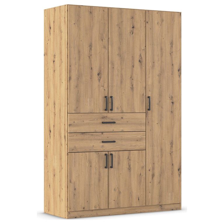 Rauch Maika 136cm 5 Door Wardrobe - H 210cm - Artisan Oak