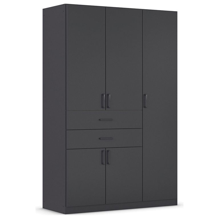 Rauch Maika 136cm 5 Door Wardrobe - H 210cm - Metallic Dark Grey