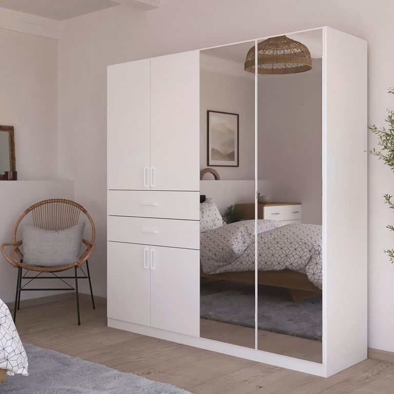 Rauch Maika 181cm 6 Door Combi Wardrobe - H 197cm - Alpine White