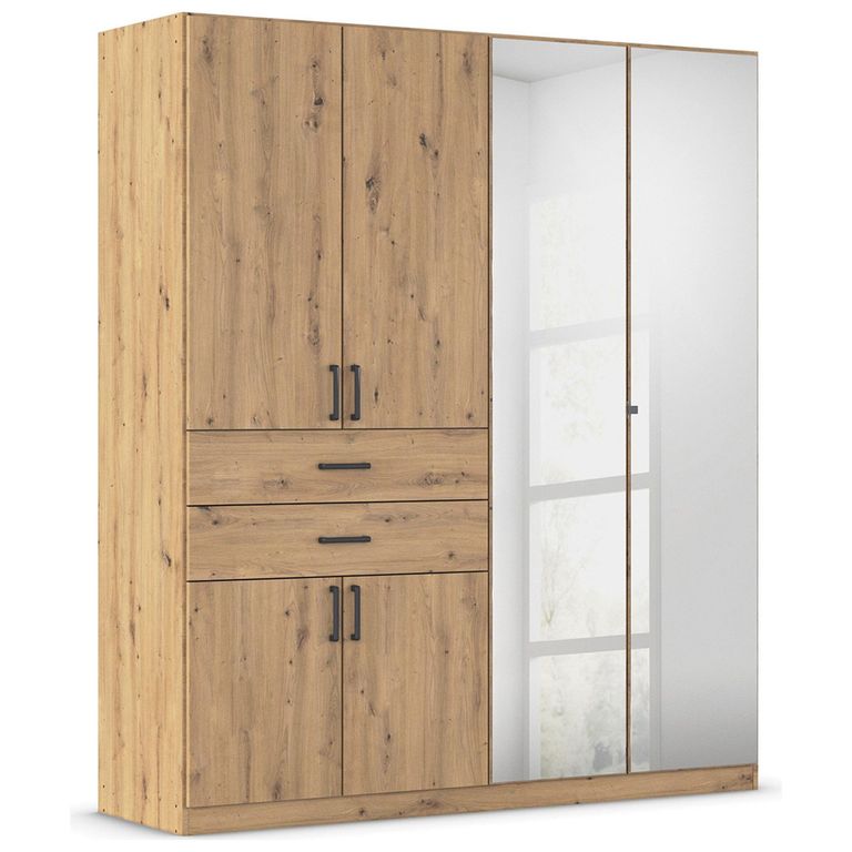 Rauch Maika 181cm 6 Door Combi Wardrobe - H 210cm - Artisan Oak