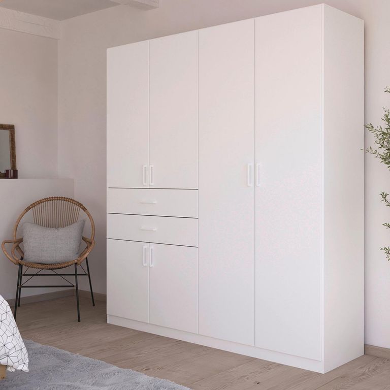 Maika Wardrobe - 181cm - 6 Door - H210cm - Alpine White