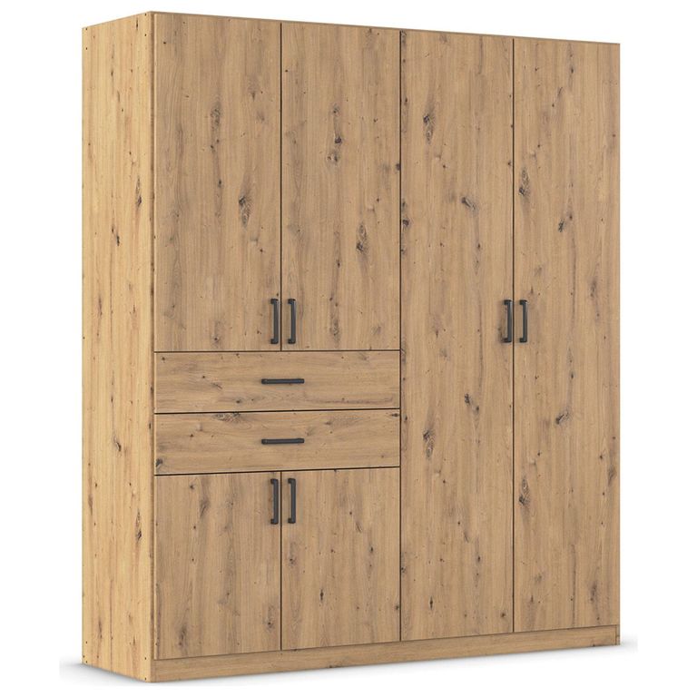 Maika Wardrobe - 181cm - 6 Door - H210cm - Artisan Oak