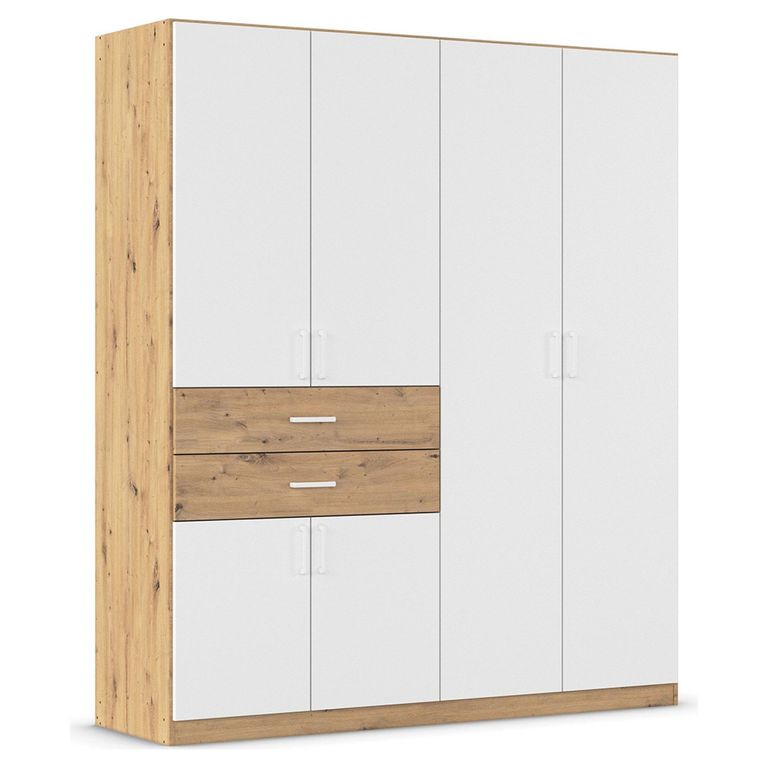 Maika Wardrobe - 181cm - 6 Door - H210cm - Artisan Oak & Alpine White