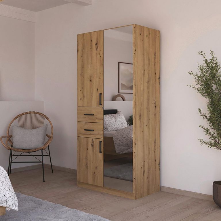 Rauch Maika 91cm 3 Door Combi Wardrobe - H 197cm - Artisan Oak