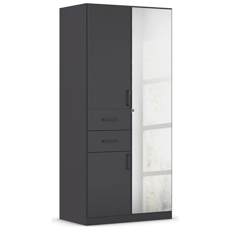 Rauch Maika 91cm 3 Door Combi Wardrobe - H 197cm - Metallic Dark Grey