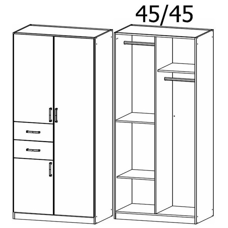 Rauch Maika 91cm 3 Door Wardrobe - H 197cm - Artisan Oak