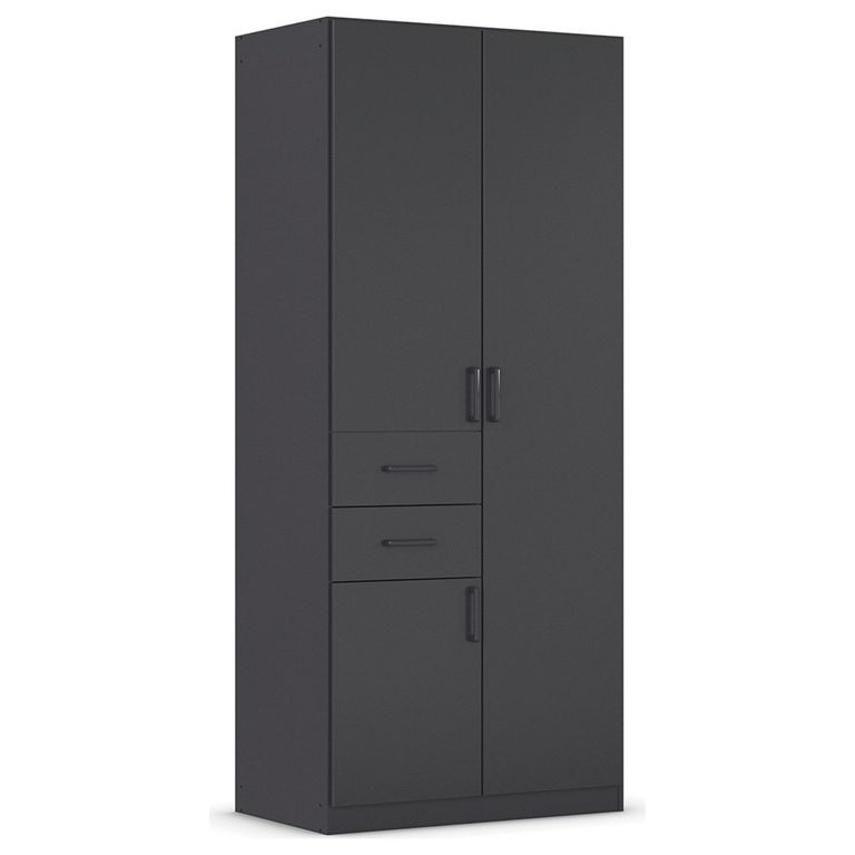 Rauch Maika 91cm 3 Door Wardrobe - H 210cm - Metallic Dark Grey