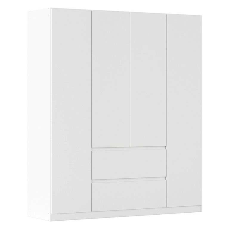 Rauch Mainz Plus 181cm 4 Door Wardrobe with Drawer - Alpine White and White High Gloss
