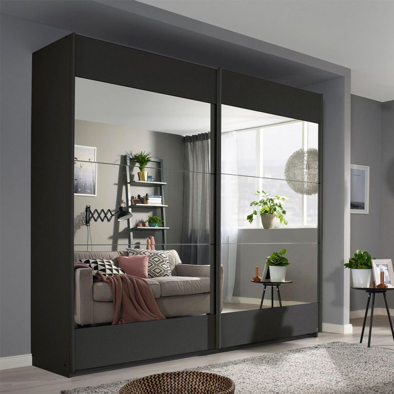 Rauch Malibu 226cm 2 Door Sliding Wardrobe - Metallic Dark Grey
