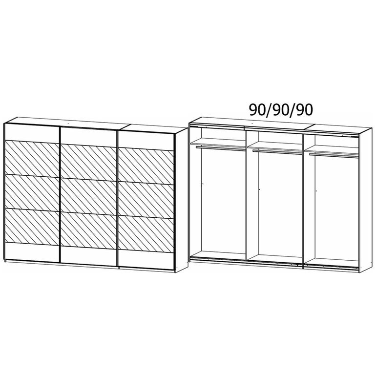 Rauch Malibu 271cm 3 Door Sliding Wardrobe - Alpine White