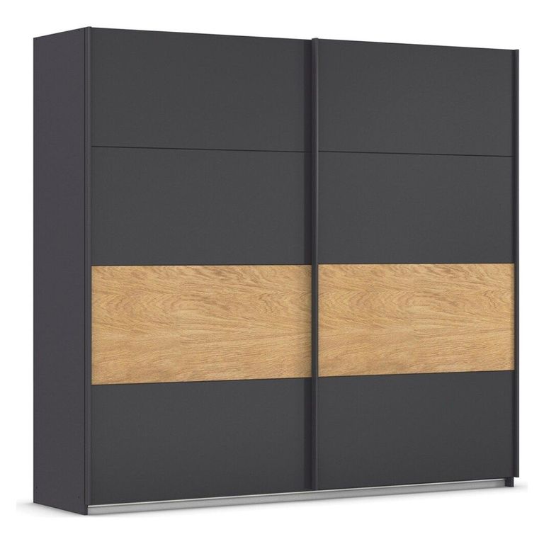 Rauch Malva 226cm 2 Door Sliding Wardrobe - Metallic Dark Grey