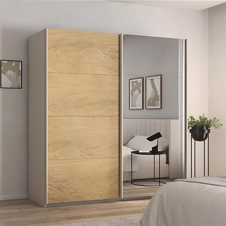 Rauch Malva 226cm 2 Door Sliding Wardrobe with Mirror - Champagne