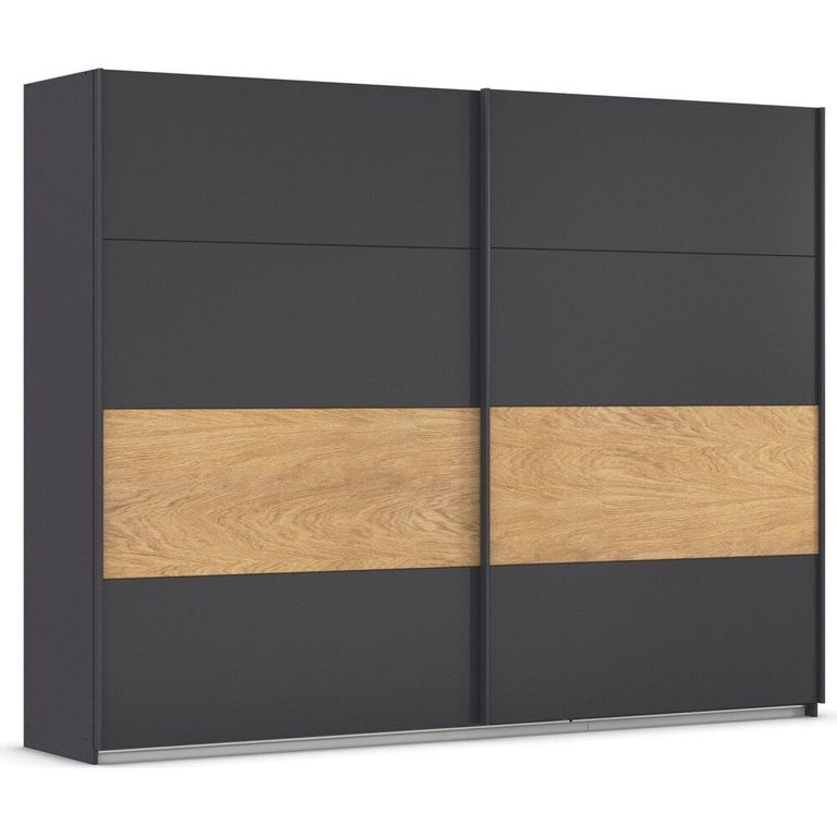 Rauch Malva 271cm 2 Door Sliding Wardrobe - Metallic Dark Grey