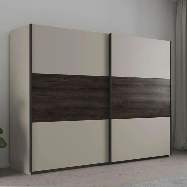 Rauch Marbella 261cm 2 Door Sliding Wardrobe - Champagne and Atlantic Dark Oak