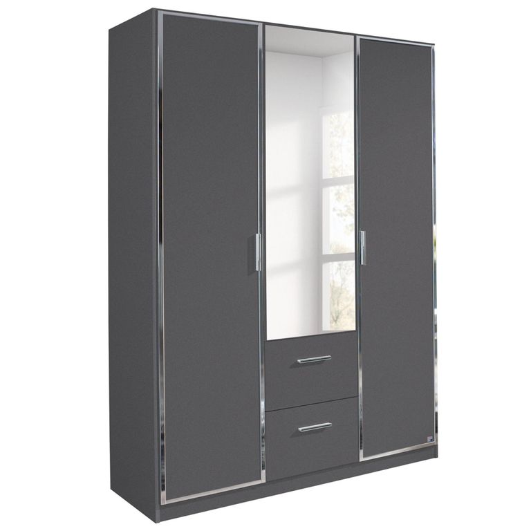 Rauch Marl 136cm 3 Door Combi Wardrobe - Metallic Dark Grey