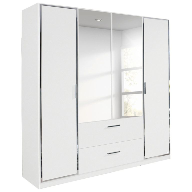 Rauch Marl 181cm 4 Door Combi Wardrobe - Alpine White