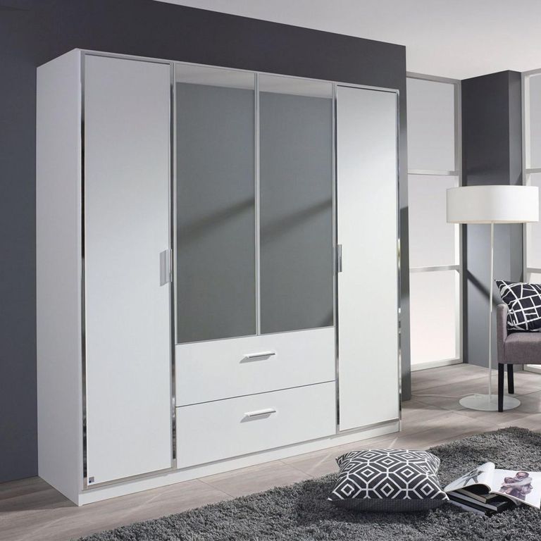 Rauch Marl 181cm 4 Door Combi Wardrobe - Alpine White