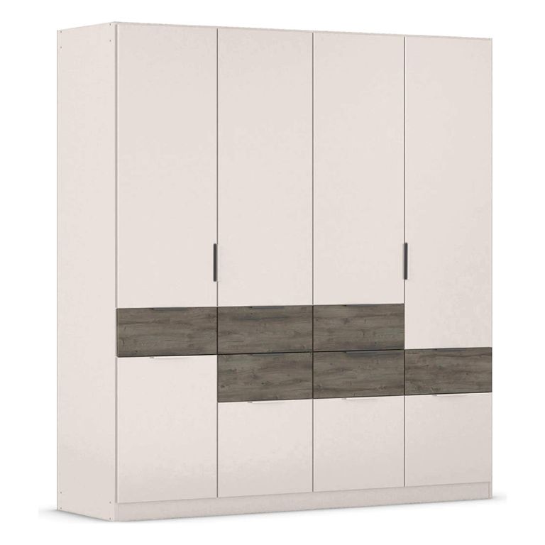 Rauch Mats 181cm 5 Door Wardrobe with Drawer - Champagne and Atlantic Dark Oak
