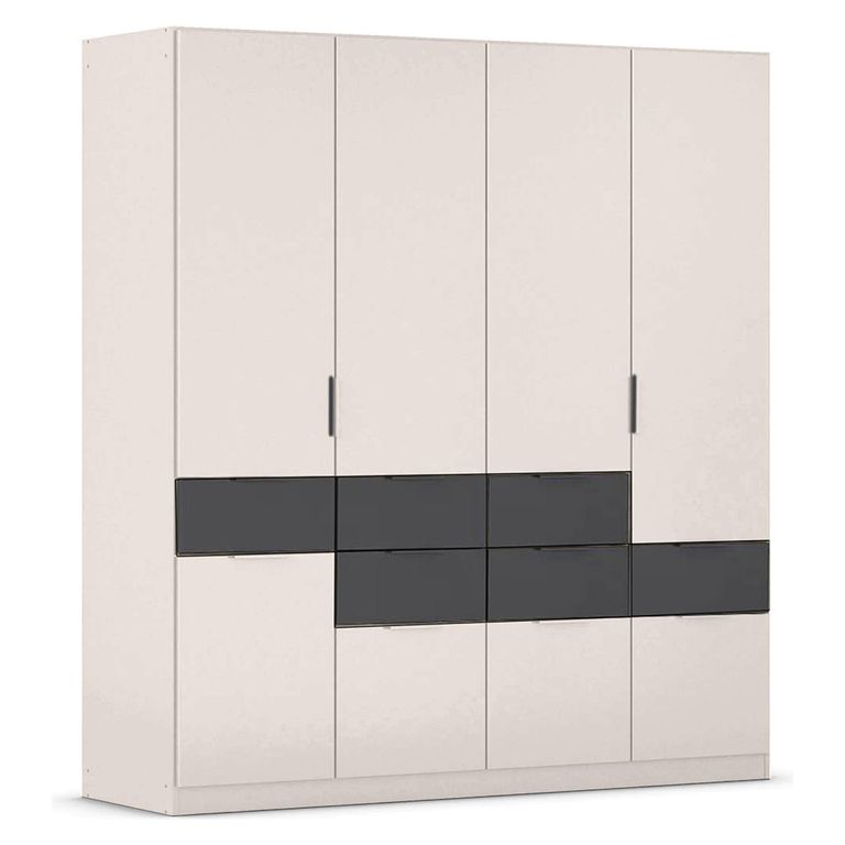 Rauch Mats 181cm 5 Door Wardrobe with Drawer - Champagne and Metallic Dark Grey