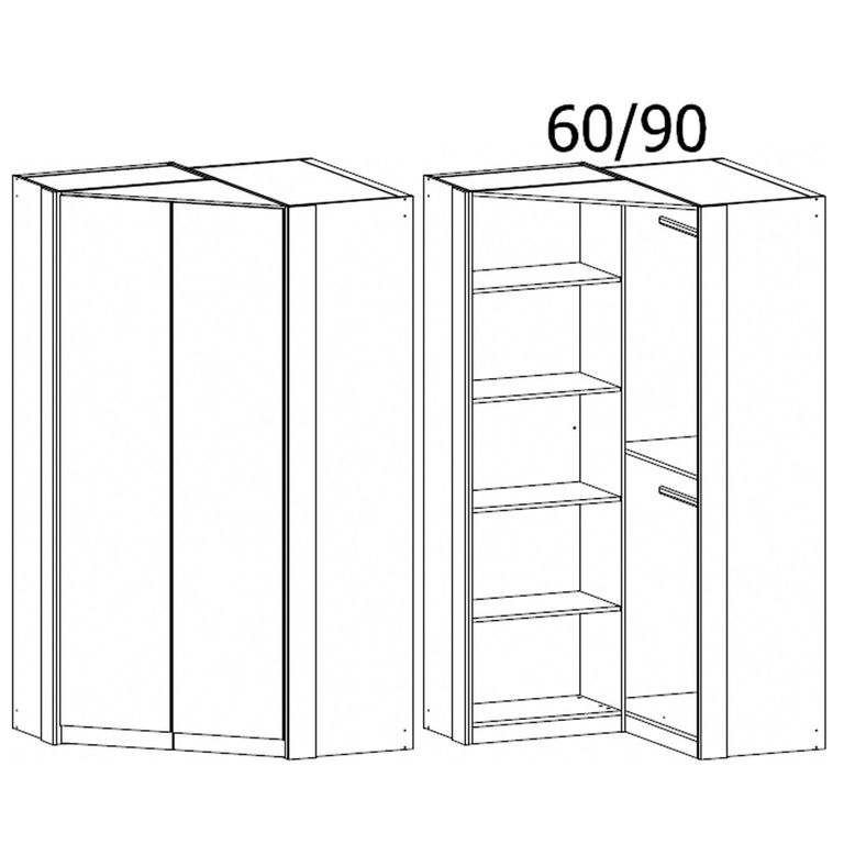 Rauch Memphis 119cm 2 Door Corner Wardrobe - Alpine White