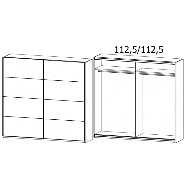 Rauch Memphis 226cm 2 Door Sliding Wardrobe - Alpine White