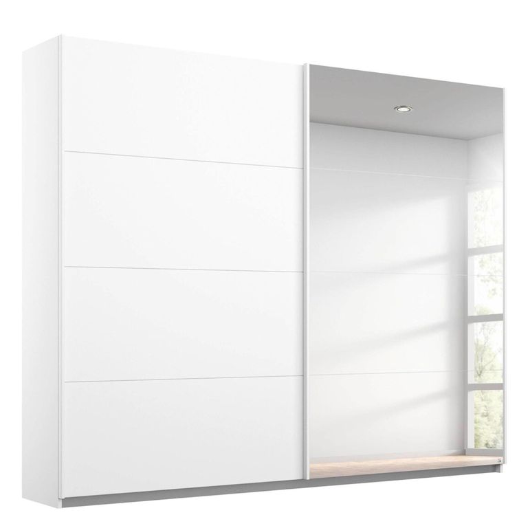 Rauch Memphis 226cm 2 Door Sliding Wardrobe with Mirror - Alpine White