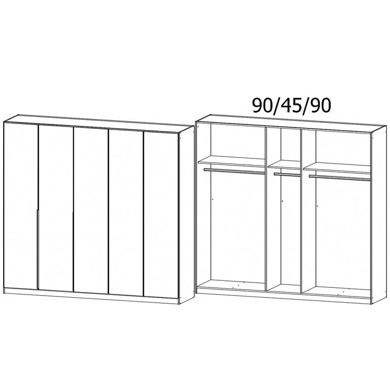 Rauch Memphis 226cm 5 Door Wardrobe - Alpine White