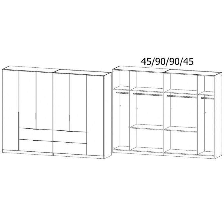 Rauch Memphis 271cm 6 Door Wardrobe with Drawer - Alpine White