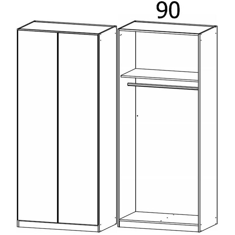 Rauch Memphis 91cm 2 Door Wardrobe - Alpine White