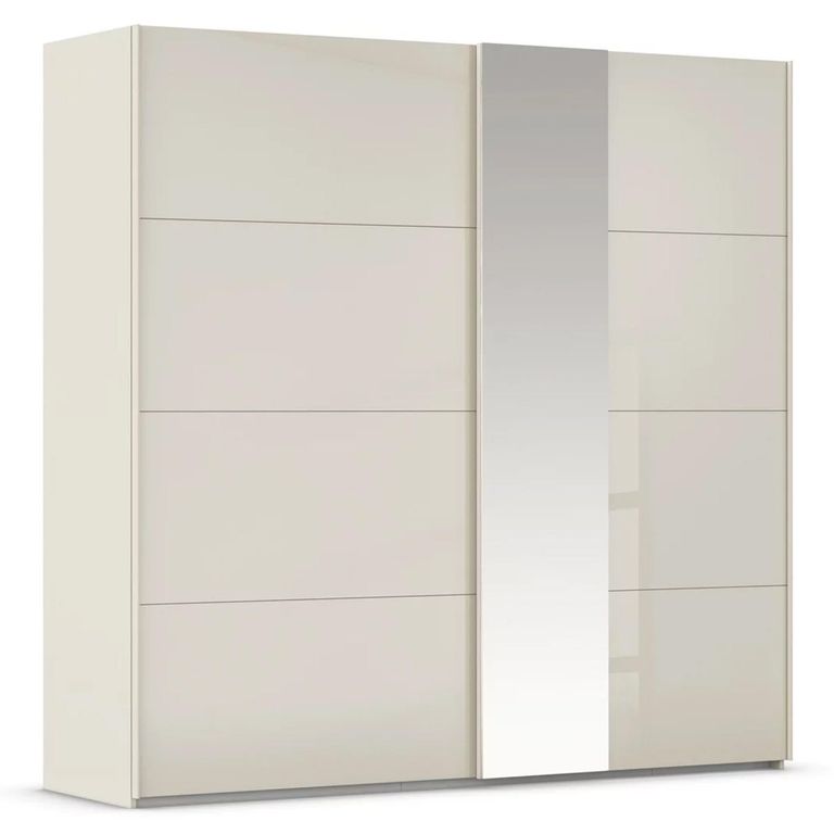 Rauch Miramar Type-1 226cm 2 Door Sliding Wardrobe with Mirror - Champagne and Champagne Glass