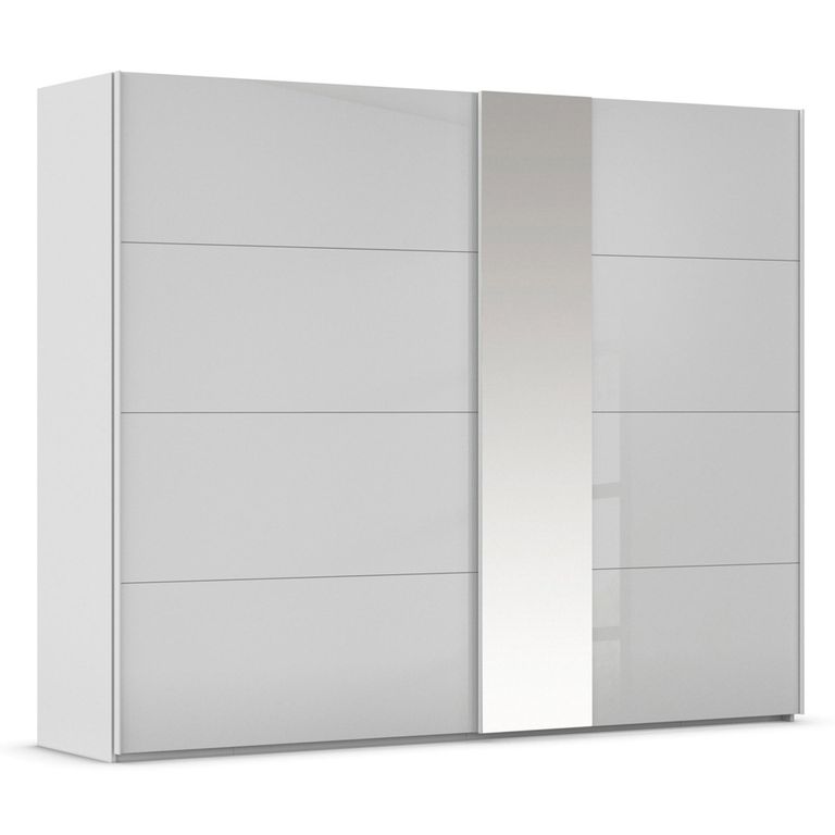 Rauch Miramar Type-1 271cm 2 Door Sliding Wardrobe with Mirror - Silk Grey and Silk Grey Glass