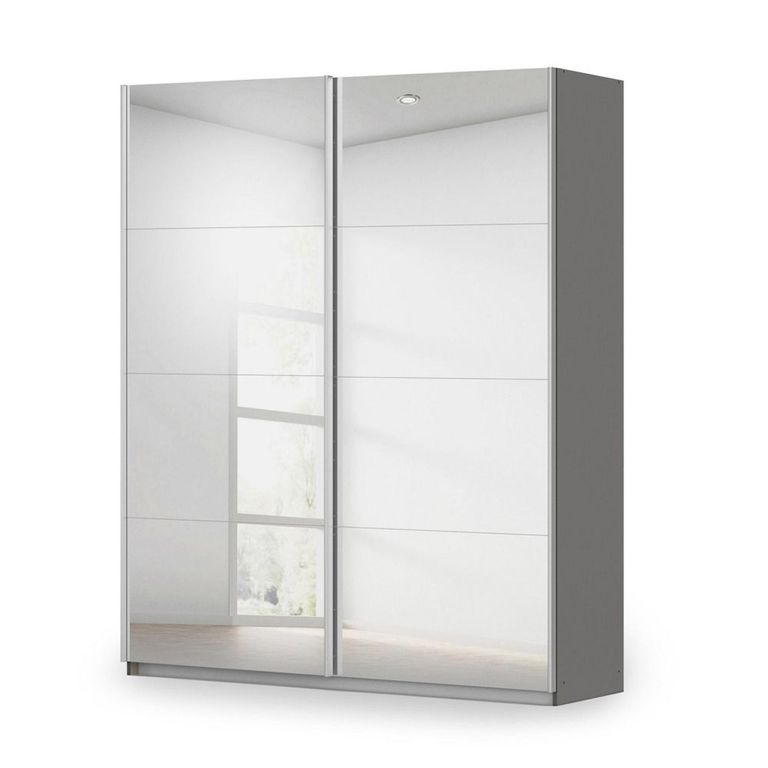 Rauch Miramar Type-3 181cm 2 Door Mirrored Sliding Wardrobe - Graphite