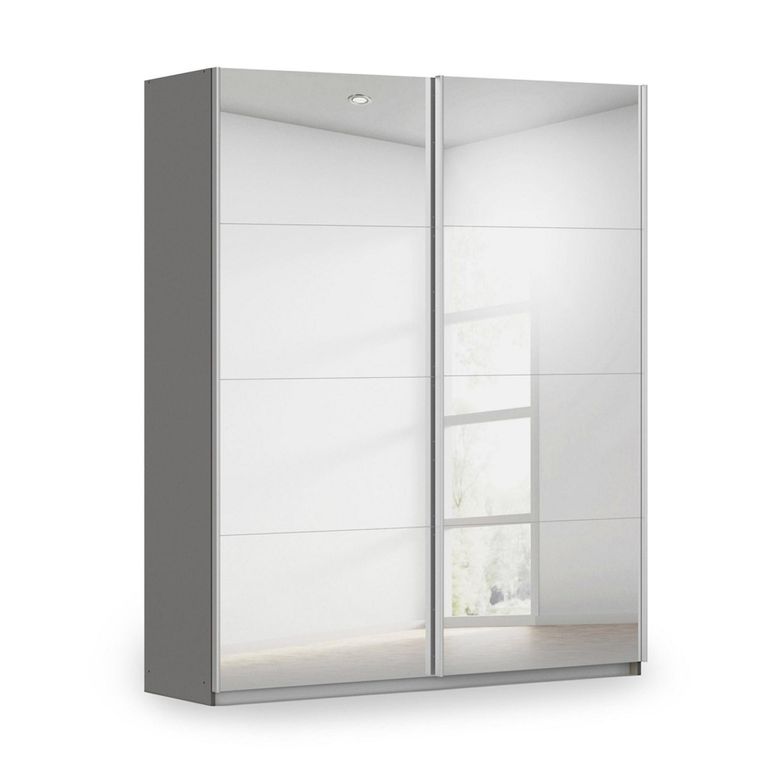 Rauch Miramar Type-3 181cm 2 Door Mirrored Sliding Wardrobe - Graphite