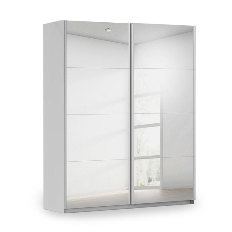 Rauch Miramar Type-3 181cm 2 Door Mirrored Sliding Wardrobe - Silk Grey