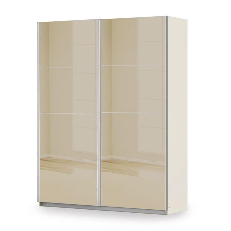 Rauch Miramar Type-3 181cm 2 Door Sliding Wardrobe - Champagne and Champagne Glass