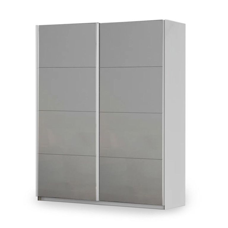 Rauch Miramar Type-3 181cm 2 Door Sliding Wardrobe - Silk Grey and Silk Grey Glass