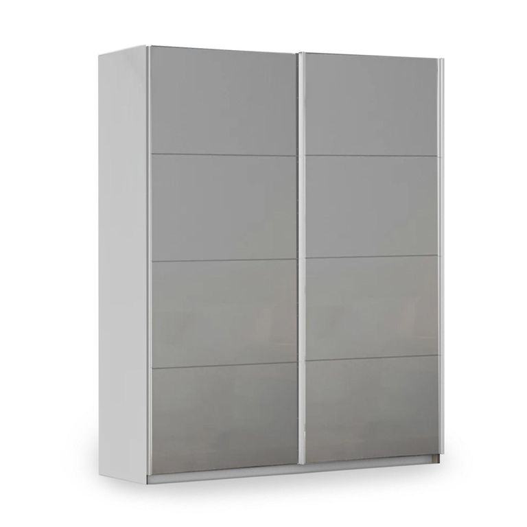 Rauch Miramar Type-3 181cm 2 Door Sliding Wardrobe - Silk Grey and Silk Grey Glass