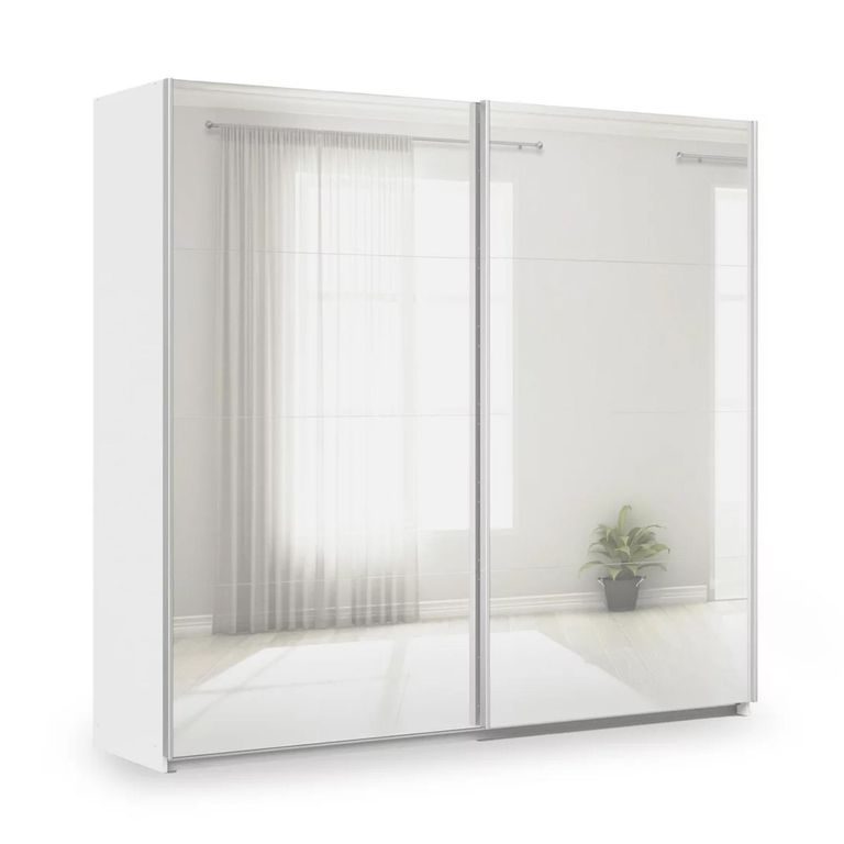 Rauch Miramar Type-3 226cm 2 Door Mirrored Sliding Wardrobe - Alpine White