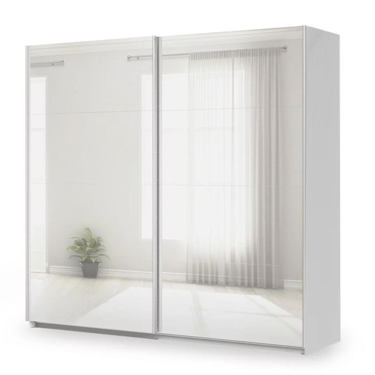 Rauch Miramar Type-3 226cm 2 Door Mirrored Sliding Wardrobe - Silk Grey