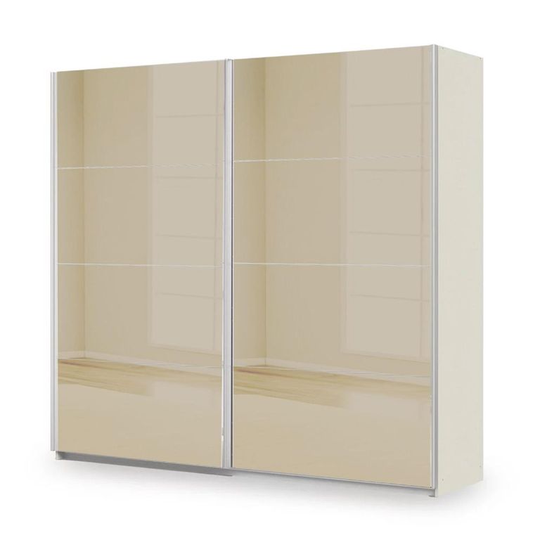 Rauch Miramar Type-3 226cm 2 Door Sliding Wardrobe - Champagne and Champagne Glass